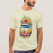 Benutzerdefinierter Text Hippie Van T-Shirt (Vorderseite)
