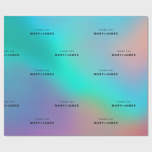 Benutzerdefinierter Text Holografisch Modernes Ele Geschenkpapier (Flach)