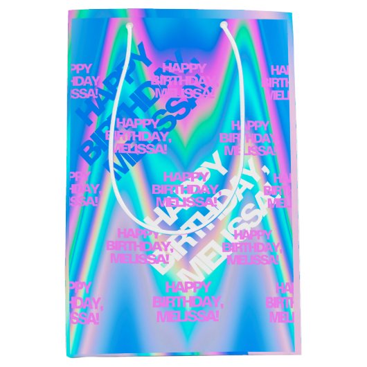 Benutzerdefinierter Text: Holografisches Eyekattie Mittlere Geschenktüte (Vorderseite)