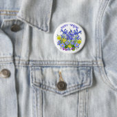 Benutzerdefinierter Text Hübsch Frühlingsblumen un Button (Beispiel)