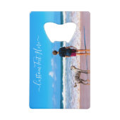 Benutzerdefinierter Text Ihr Foto Kreditkarte Flas Geldbeutel Flaschenöffner (Vorderseite)