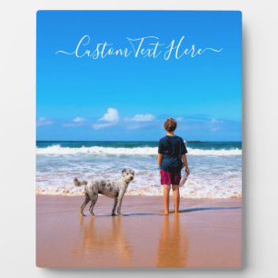 Benutzerdefinierter Text im Foto Plasten Sie die Fotoplatte