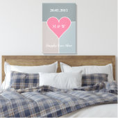 Benutzerdefinierter Text im Herz-Muster, gepackt a Leinwanddruck (Insitu (Schlafzimmer))