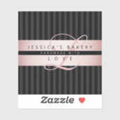 Benutzerdefinierter Text | Imitats Rose Gold mit S Aufkleber (Blatt)