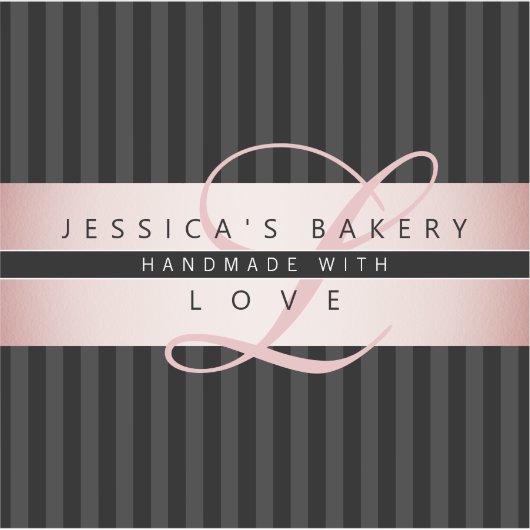 Benutzerdefinierter Text | Imitats Rose Gold mit S Aufkleber (Vorderseite)