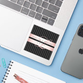 Benutzerdefinierter Text | Imitats Rose Gold mit S Aufkleber (Laptop mit iPhone)