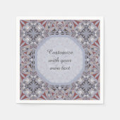 Benutzerdefinierter Text in Burgundy und Gray Eleg Serviette (Vorderseite)