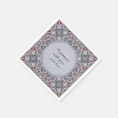 Benutzerdefinierter Text in Burgundy und Gray Eleg Serviette (Ecke)