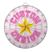 Benutzerdefinierter Text in hellrosa mit gelben St Dartscheibe (vorne)