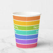 Benutzerdefinierter Text in Regenbogenfarben Pappbecher (Rechts)