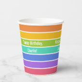 Benutzerdefinierter Text in Regenbogenfarben Pappbecher (Vorderseite)