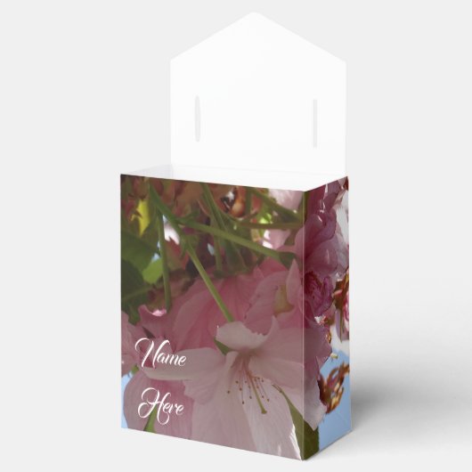 Benutzerdefinierter Text in rosa Blume Geschenkschachtel (Geöffnet)