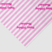 Benutzerdefinierter Text in rosa Streifen Seidenpapier (Ausschnitt)