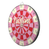 Benutzerdefinierter Text in Vintag rosa und roter Dartscheibe (Vorderseite rechts)