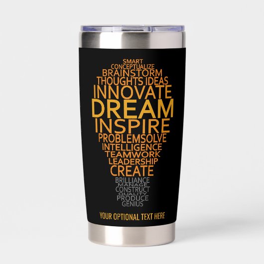 Benutzerdefinierter Text Inspirationsbeleuchtung Thermobecher (Vorderseite)