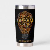 Benutzerdefinierter Text Inspirationsbeleuchtung Thermobecher (Rückseite)