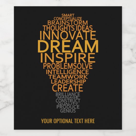 Benutzerdefinierter Text Inspirationsbeleuchtung Weinetikett (Einzelnes Label)