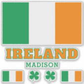 Benutzerdefinierter Text Irland Aufkleber (Vorderseite)