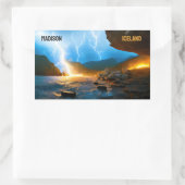 Benutzerdefinierter Text Island Rechteckiger Aufkleber (Tasche)