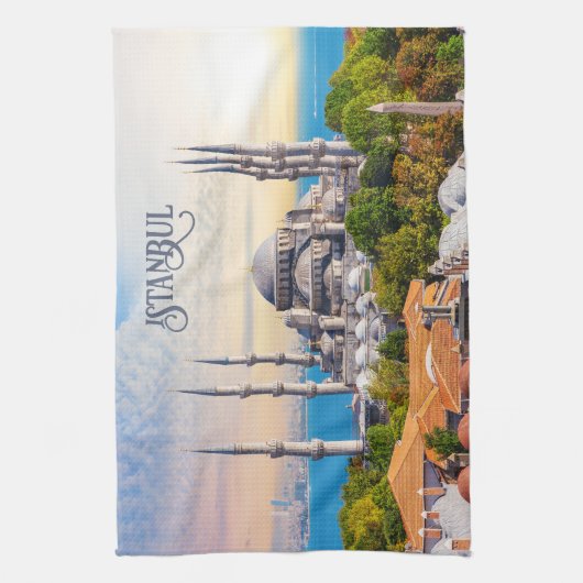 Benutzerdefinierter Text Istanbul Geschirrtuch (Vertikal)