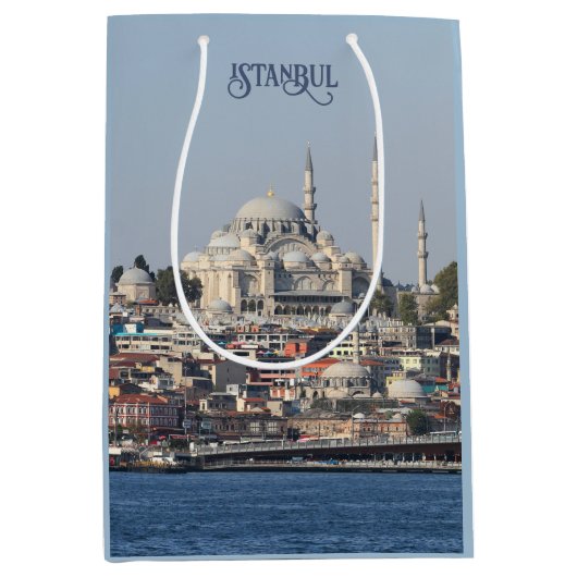 Benutzerdefinierter Text Istanbul Mittlere Geschenktüte (Vorderseite)
