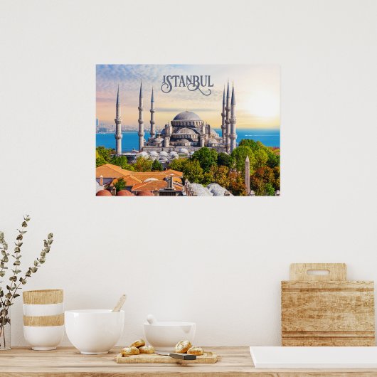 Benutzerdefinierter Text Istanbul Poster (Küche)