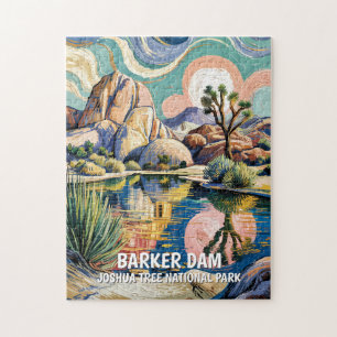 Benutzerdefinierter Text Joshua Tree Dam Farbiger Puzzle