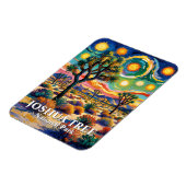 Benutzerdefinierter Text Joshua Tree Van Gogh Farb Magnet (Linke Seite)