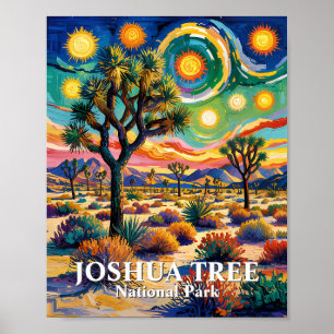 Benutzerdefinierter Text Joshua Tree Van Gogh Farb Poster
