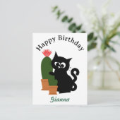 Benutzerdefinierter Text Kaktus Geburtstag Postkarte (Stehend Vorderseite)