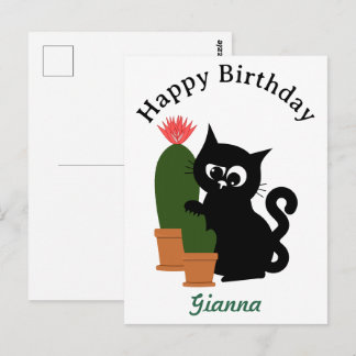 Benutzerdefinierter Text Kaktus Geburtstag Postkarte