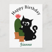 Benutzerdefinierter Text Kaktus Geburtstag Postkarte (Vorderseite)