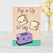 Benutzerdefinierter Text/ Kawaii Food Toast Niedli Karte (Gelbe Blume)