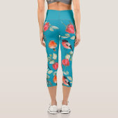Benutzerdefinierter Text l Adorable blue pattern l Capri Leggings (Rückseite)