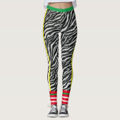 Benutzerdefinierter Text l Modernes Design l Zebra Leggings (Vorderseite)