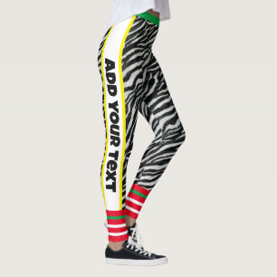 Benutzerdefinierter Text l Modernes Design l Zebra Leggings