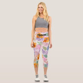 Benutzerdefinierter Text l Modernes und schönes Bl Capri Leggings (Vorderseite)