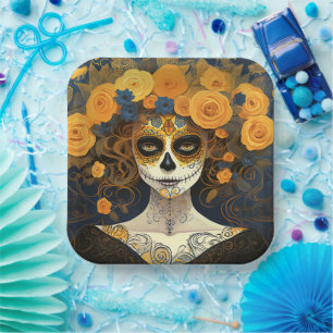 Benutzerdefinierter Text 💀 La Calavera Catrina mi Pappteller