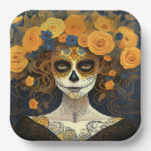 Benutzerdefinierter Text 💀 La Calavera Catrina mi Pappteller (Vorderseite)