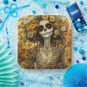 Benutzerdefinierter Text 💀 La Calavera Catrina mi Pappteller