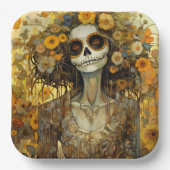 Benutzerdefinierter Text 💀 La Calavera Catrina mi Pappteller (Vorderseite)