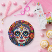 Benutzerdefinierter Text 💀 La Calavera Catrina Pappteller (Party)