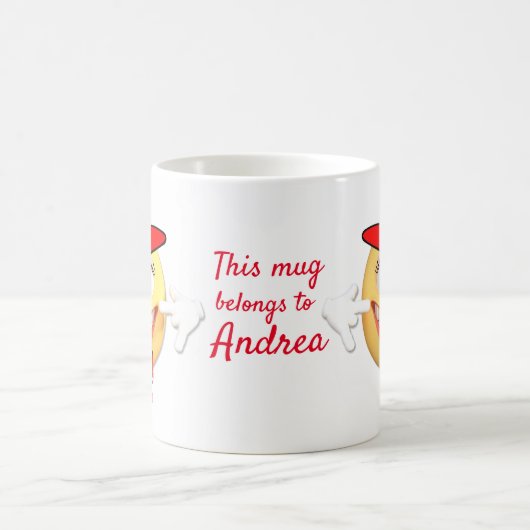 Benutzerdefinierter Text Lächeln Emoji in Red Hat Kaffeetasse (Mittel)