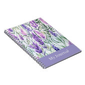 Benutzerdefinierter Text Lila Blumen Journal Notizblock (Rechte Seite)