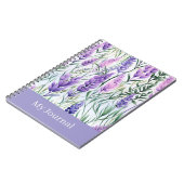 Benutzerdefinierter Text Lila Blumen Journal Notizblock (Linke Seite)