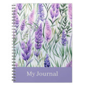 Benutzerdefinierter Text Lila Blumen Journal Notizblock (Vorderseite)