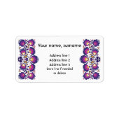Benutzerdefinierter Text Lila polnische Folklore W Adressaufkleber (Vorne)