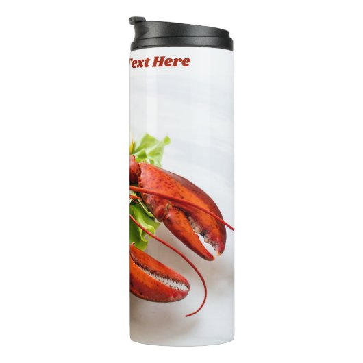 Benutzerdefinierter Text-Lobster Thermosbecher (Nach rechts gedreht)