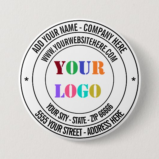 Benutzerdefinierter Text Logo Name Adresse Webseit Button (Vorderseite)