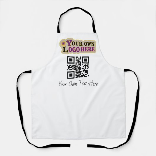 Benutzerdefinierter Text, Logo und QR-Schürze Schürze (Vorderseite)